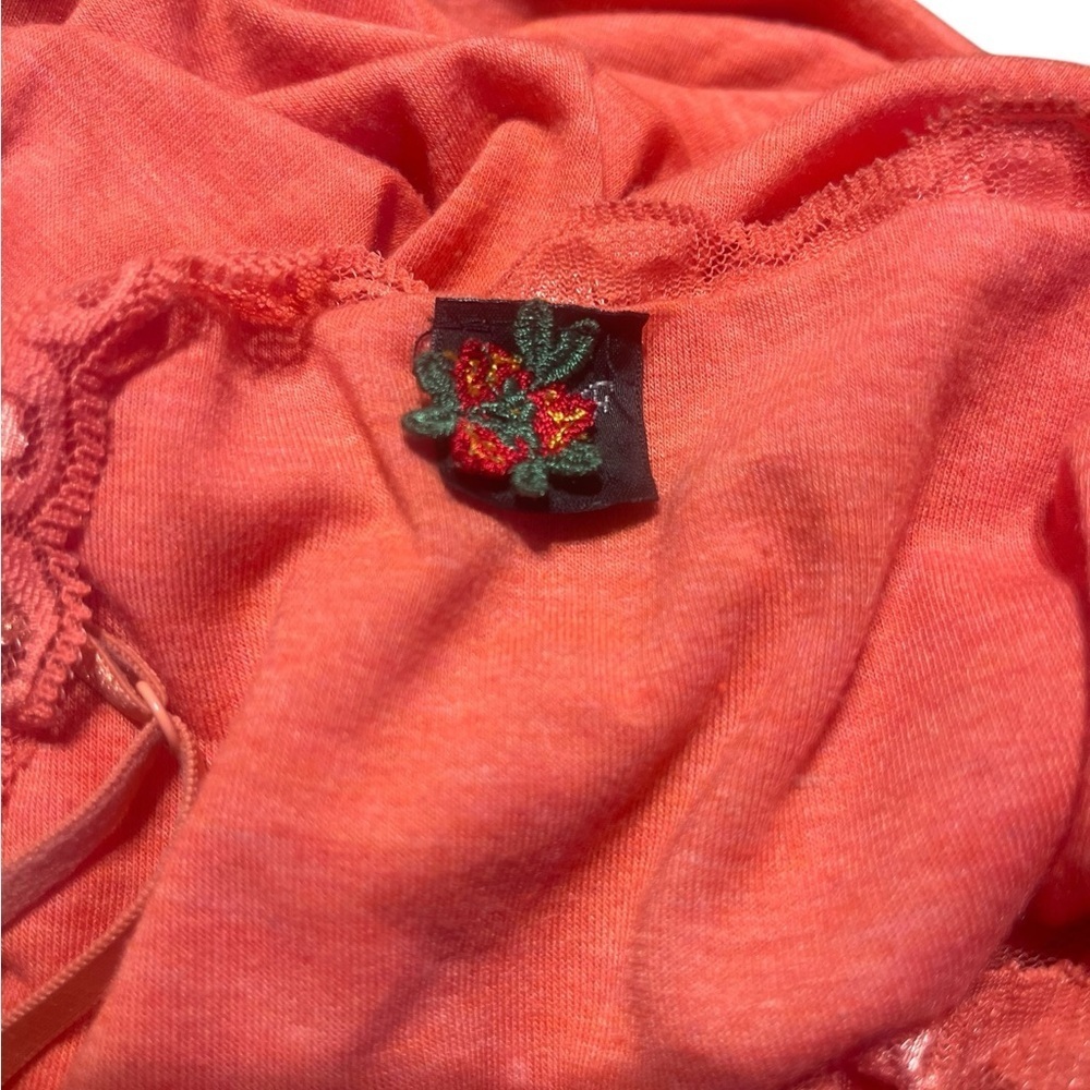 Y2K Orange Lace Babydoll Top Size L – Fall Aesthetic Retro Style - Picture 8 of 9